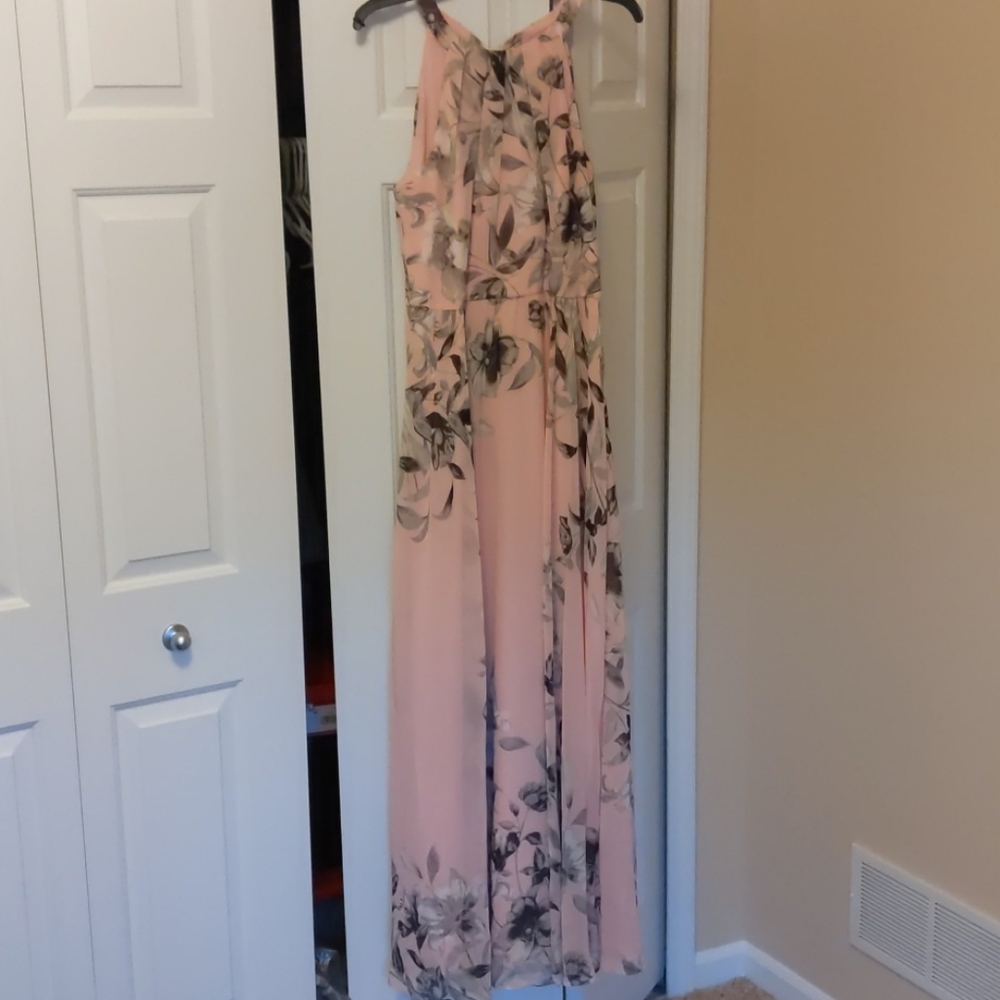 Floor length - blush pink dress - with back tie